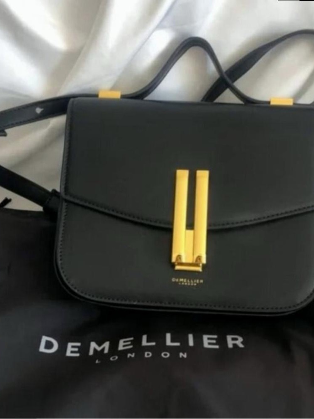 DeMellier London Vancouver Leather Bag NWT Black Gold